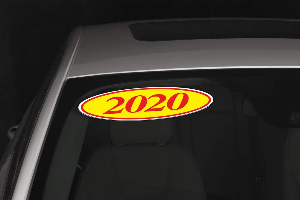 EZLine Oval Model Windshield Year Stickers for Car Windows Red and Yellow Lar... gallery