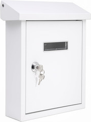 Weatherproof Wall Mount Locking Mailbox Galvanized Steel Drop Box with Metal Fla