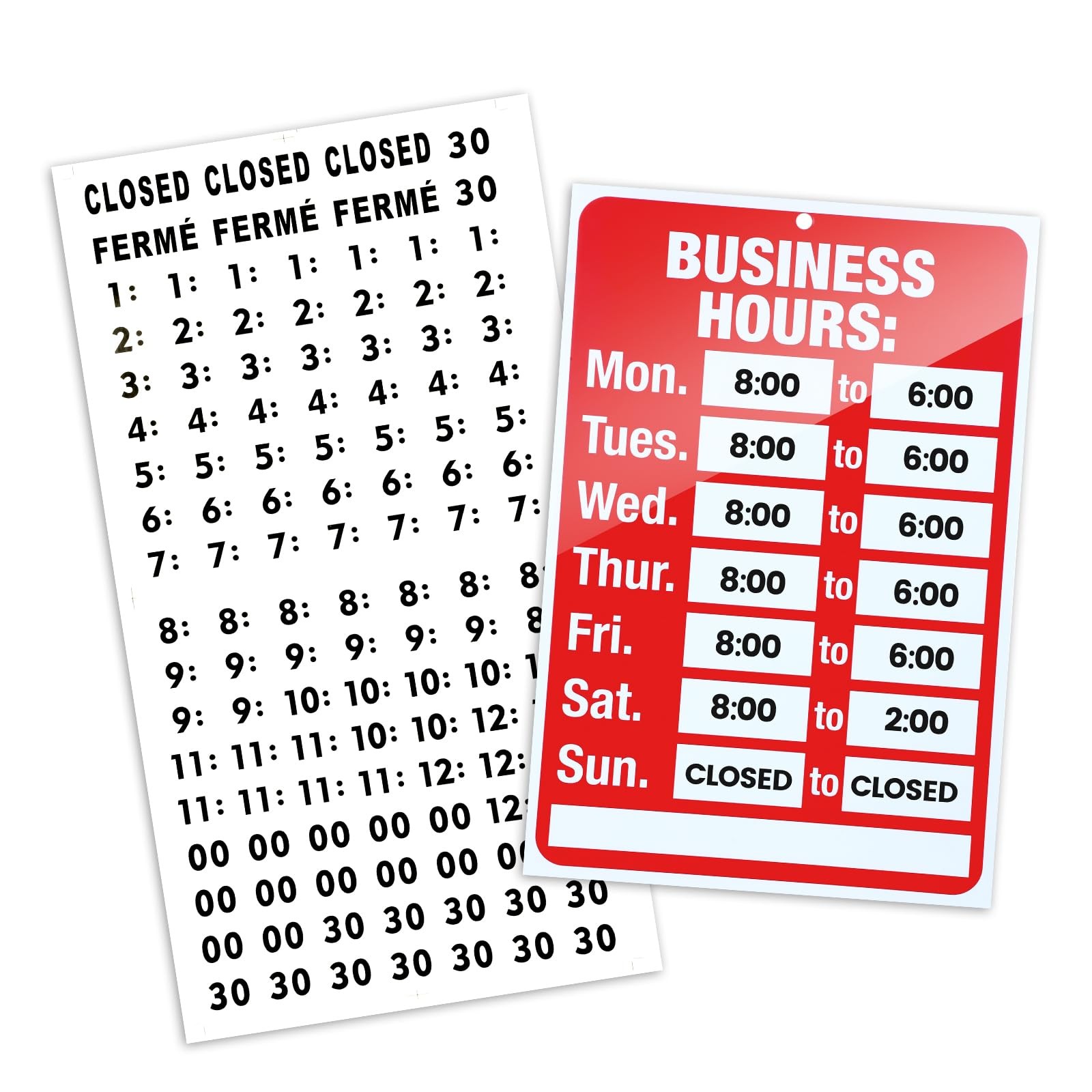 2 Pcs Business Hours Sign, Open Hours Signs for Business Adjustable Open and Clo gallery