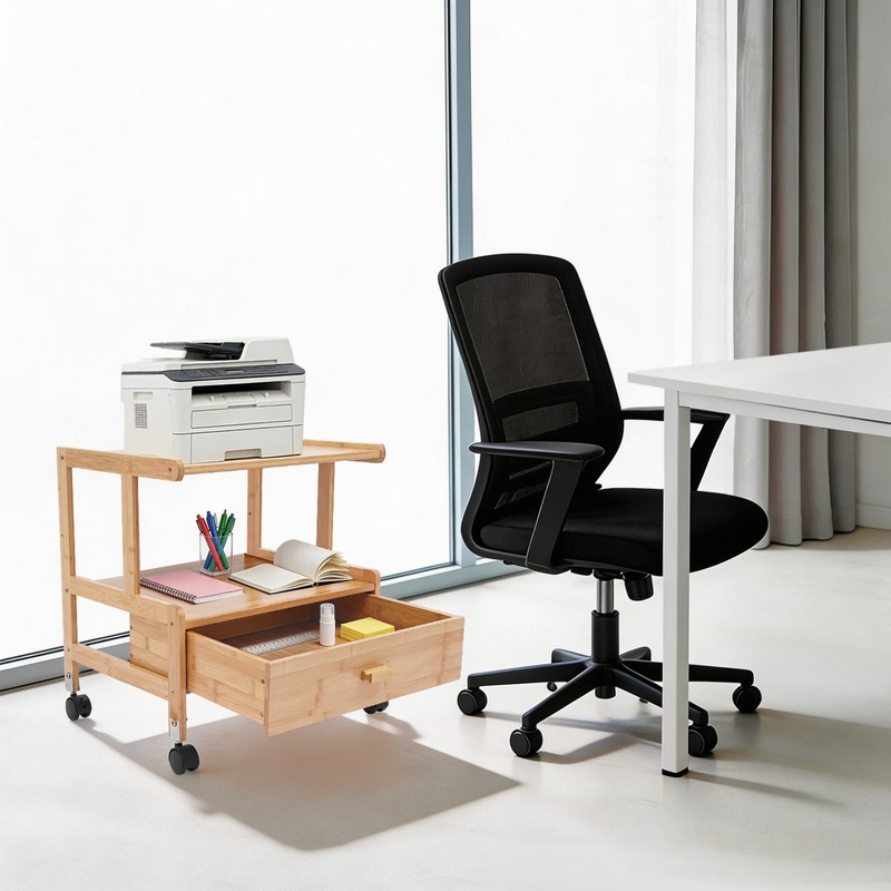 Printer Stand with Storage Under Desk Printer Table 4 Wheels & Locking Mechanism gallery