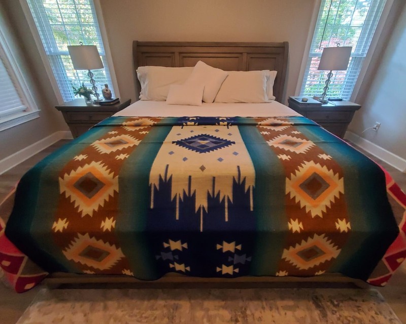 KING SIZE & WARM ALPACA WOOL,MULTICOLOR BLANKET ECUADOR THROW 74,8x91,33 in gallery