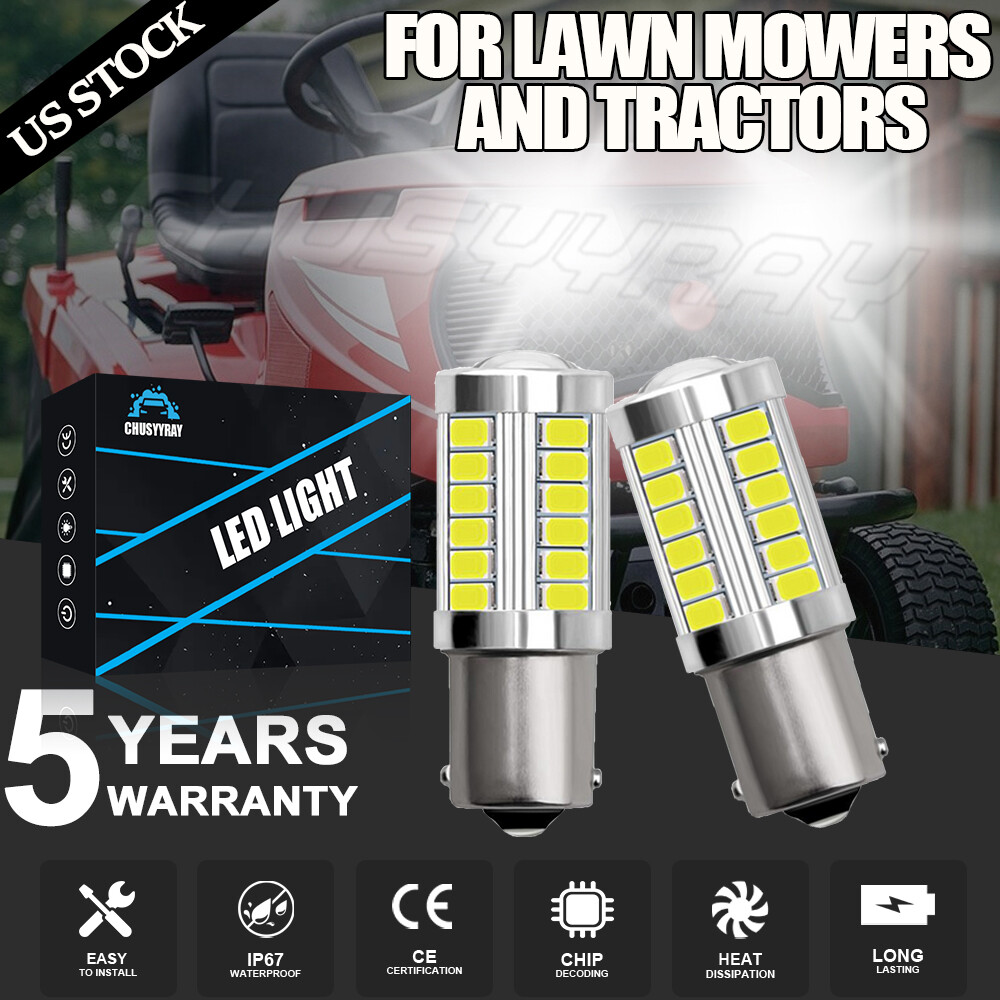 2 Bright LED headlight bulbs for Deere E130 E140 E150 E160 E170 E180 6000K 1156 gallery