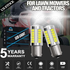 2 Bright LED headlight bulbs for Deere E130 E140 E150 E160 E170 E180 6000K 1156