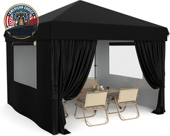 10X10 Pop up Canopy with Removable 4 Sidewalls – Easy up Camping Tent with One B