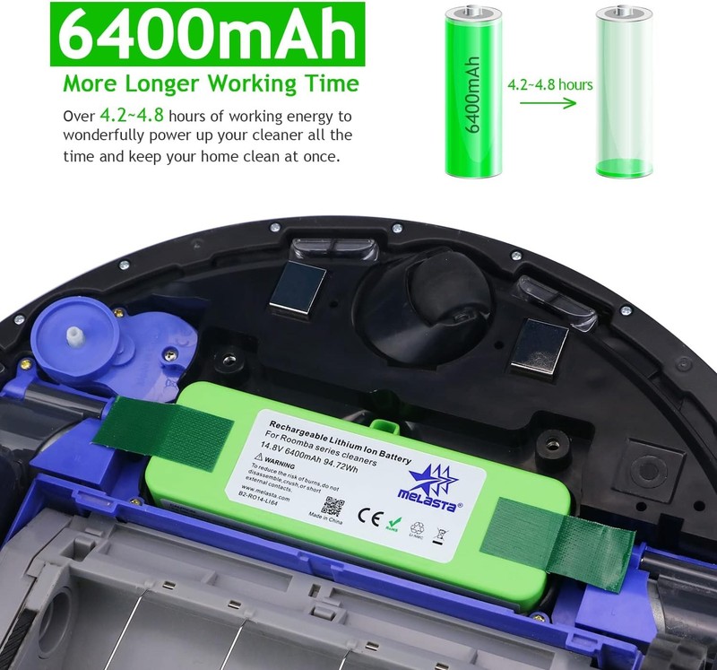 6400mAh Lithium Battery Replacement Compatible with iRobot Roomba 675 655 650 gallery