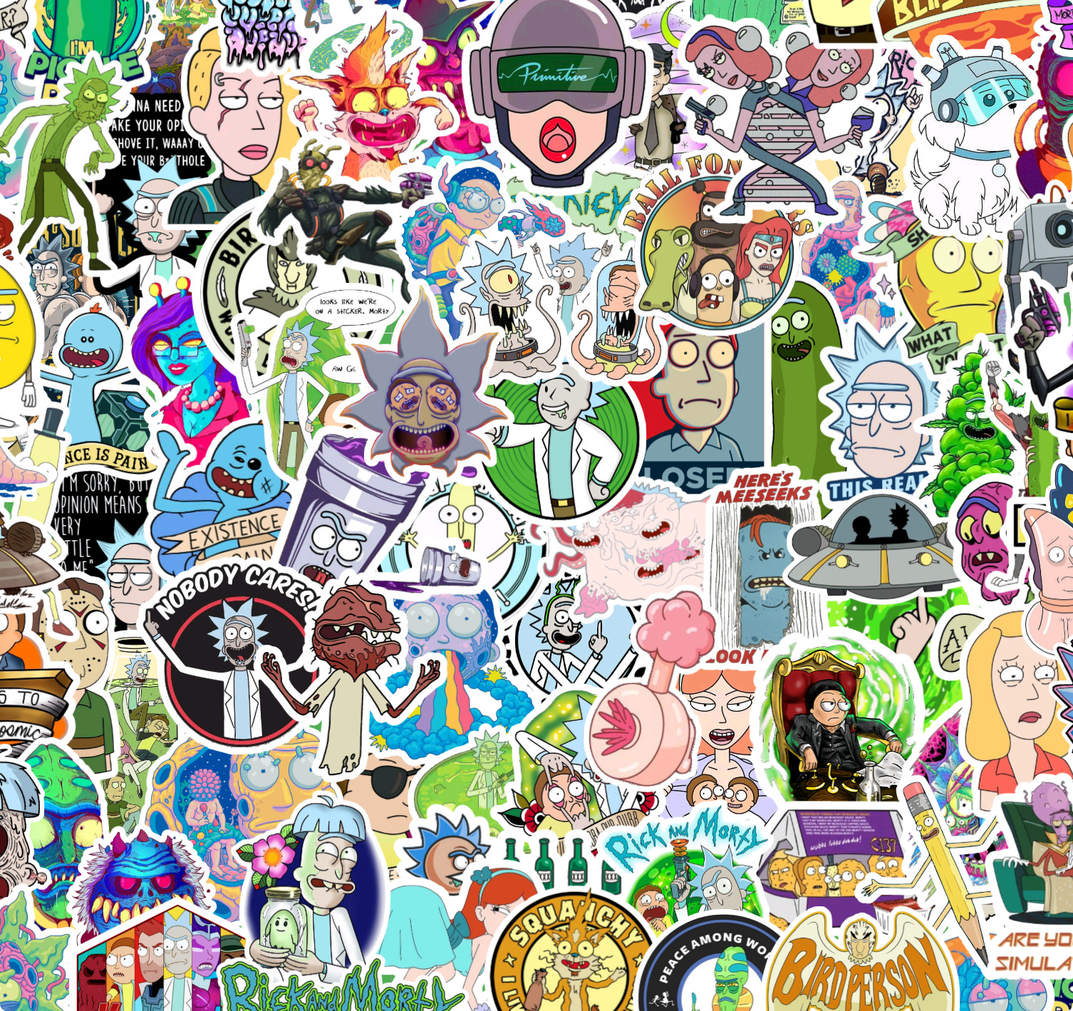 Rick and Morty Sticker Pack - 50/100 Stickers - Water Resistant Vinyl gallery