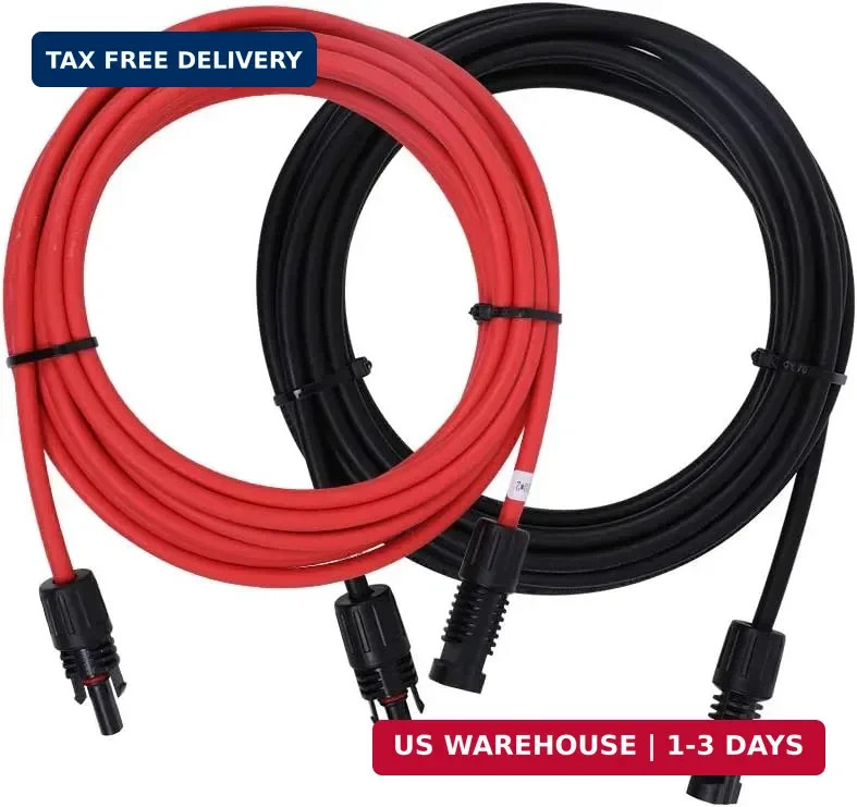Renogy 20FT 10AWG Solar Panel Extension Cable with Male and Female Connectors, 2 gallery