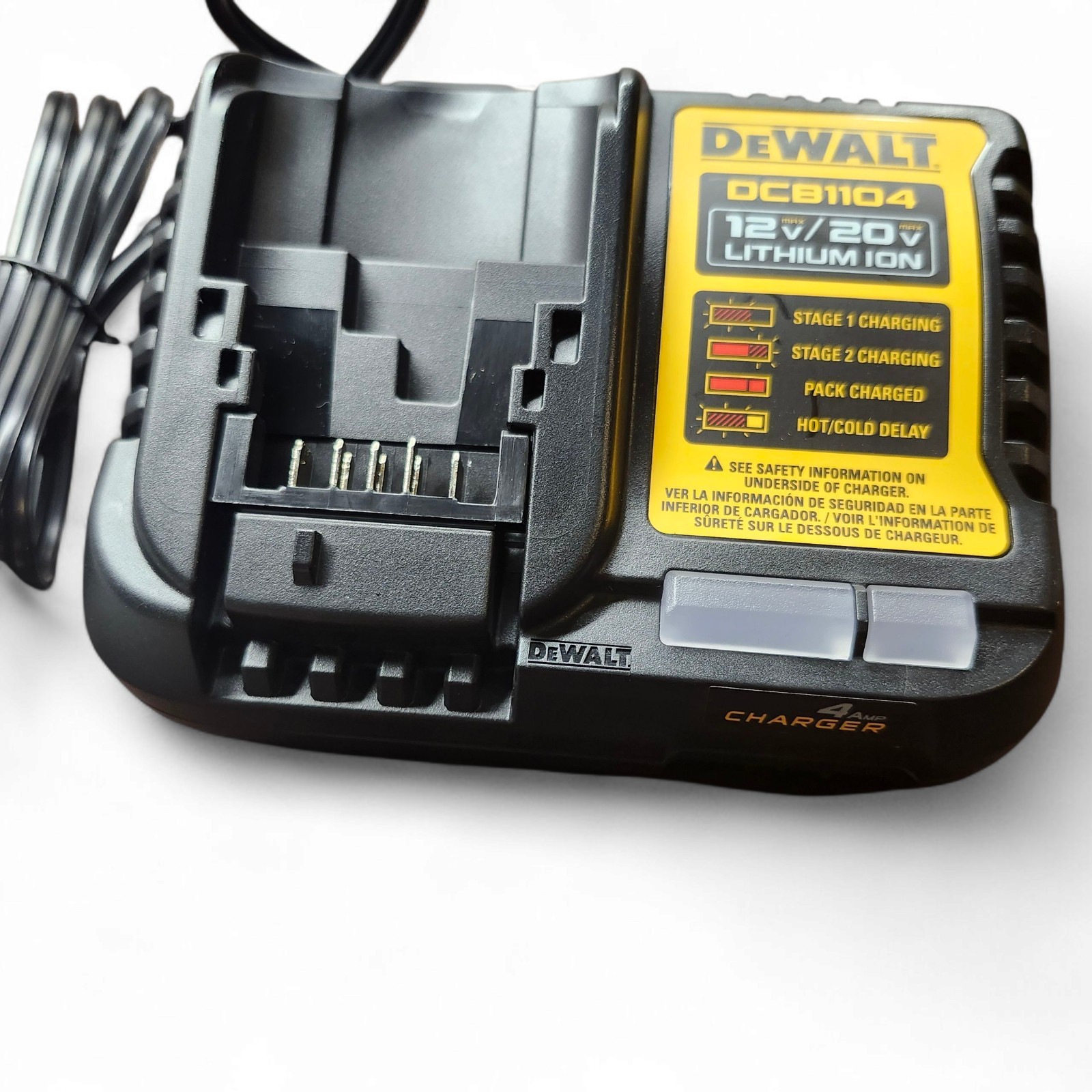 DEWALT DCB1104 12V & 20V Volt MAX Li-Ion 4 Amp Battery Charger - NEW O.B gallery