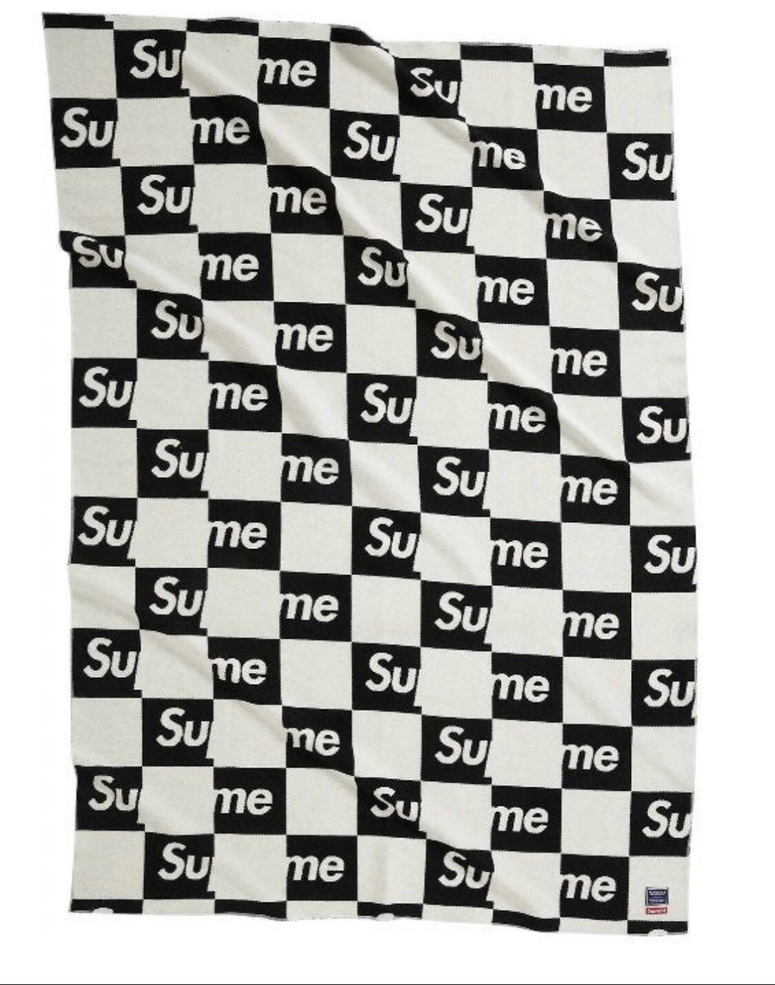 Supreme Faribualt Woolen Mill Checkerboard Wool Throw FW21 - Black gallery