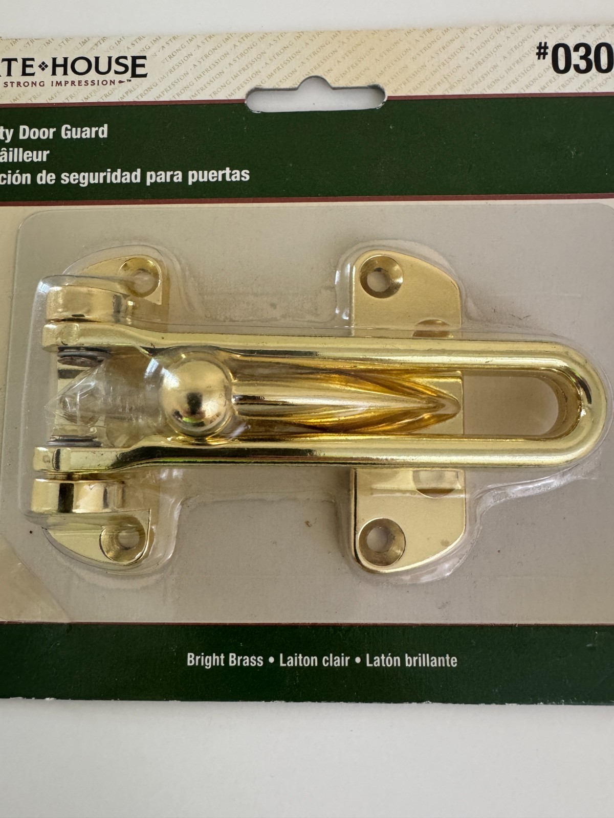 Gate House 0308724 Security Door Guard Bright Brass Finish Mounting Screw 4-1/4" gallery