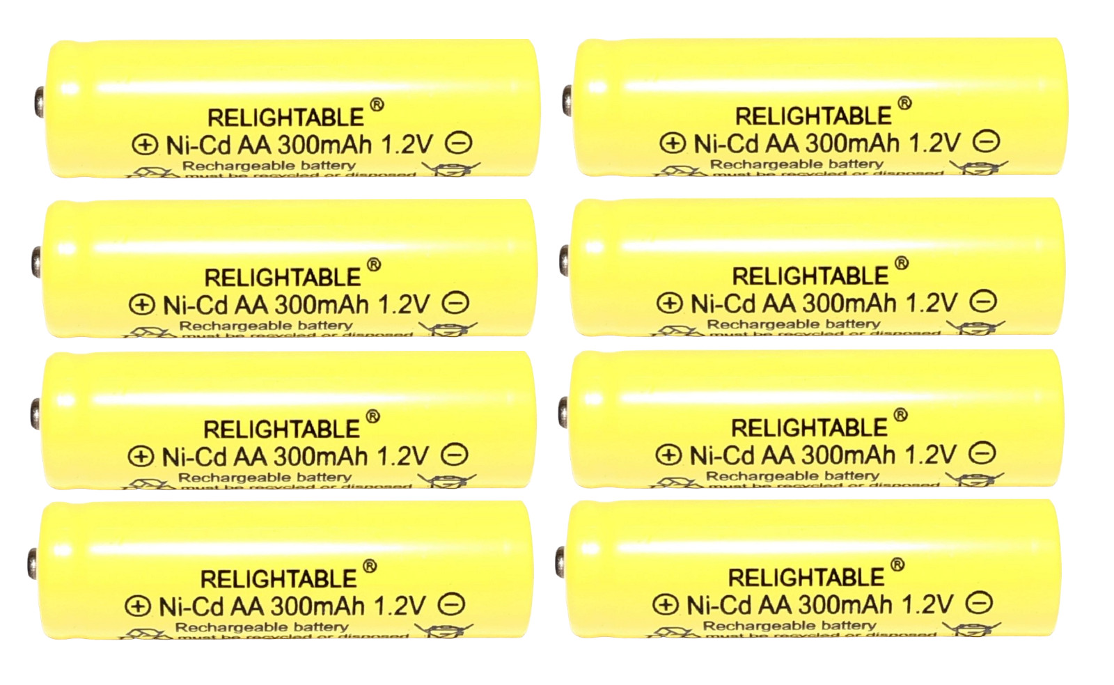 8-PCS 300mAh AA NiCd 1.2v Rechargeable Batteries Ni-Cd Garden Solar K8 gallery