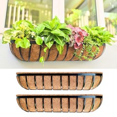 LaLaGreen Deck Railing Planter Box – 2 Pack, 36 Inch Large Wall Planters for …