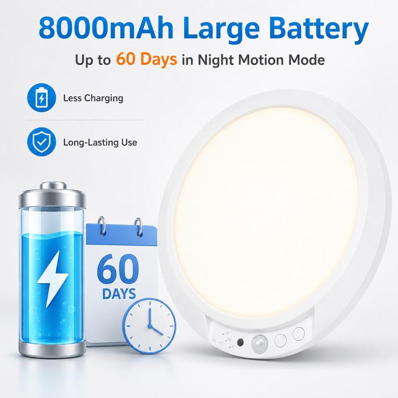 2/4 Pack Wireless Rechargeable Motion Sensor Ceiling Light with Remote Control gallery