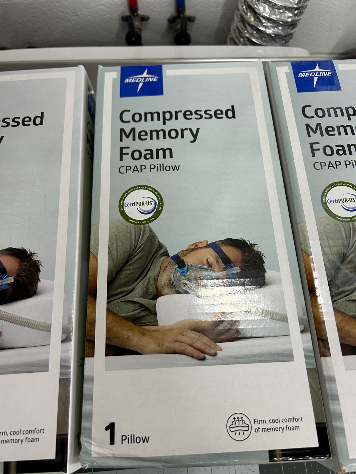 NEW 4-Pack Medline Compressed Memory Foam CPAP Side Sleeper Orthopeadic pillow gallery