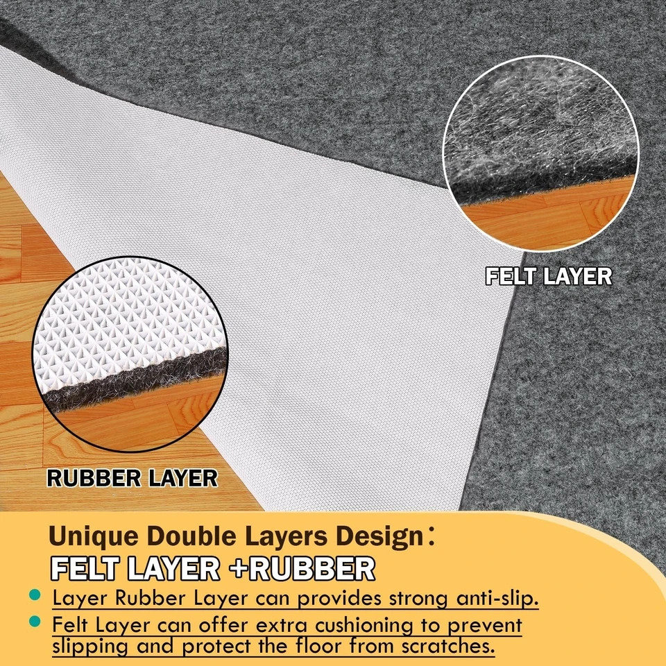 Waterproof Rug Pad, 3x5 ft Under Area Rug Carpet Pad, Non Slip Felt Rug Pads ... gallery