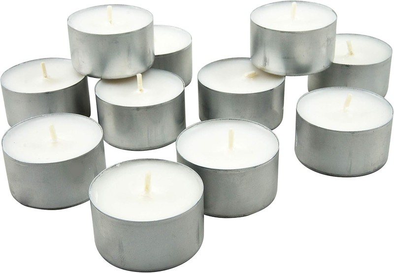 100 Pack Unscented 8 Hour Extended Burn Time Tea Light Candles, White, 100 Count gallery