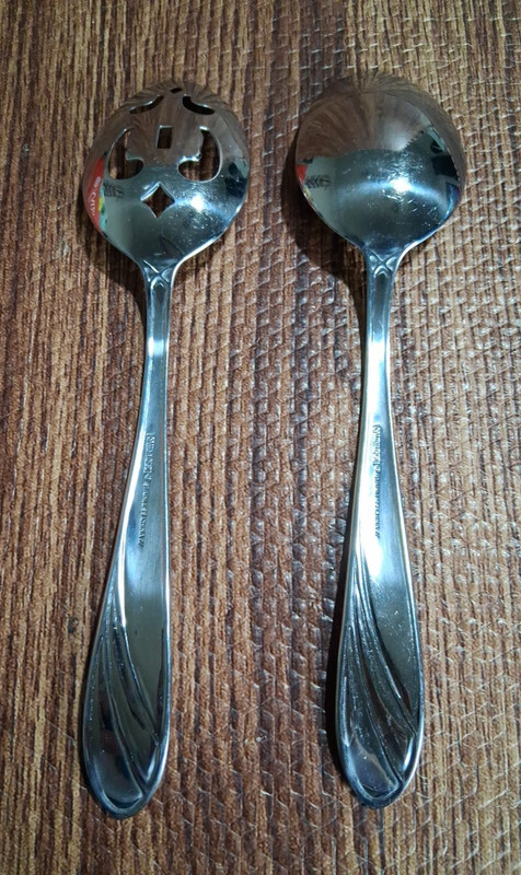Cambridge Flatware Medina (Stainless) Serving Spoons ( 1 Slotted) Set Of 2 gallery