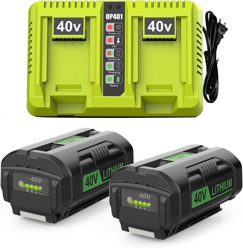 2Pack 6.5Ah Replacement 40V Battery and Charger Kit for 40V Battey gallery