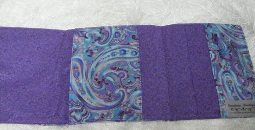 Teapot Cozy Wallet Multi Colors Blues, Purple, Teal, & Gold Foil Paisley Print gallery