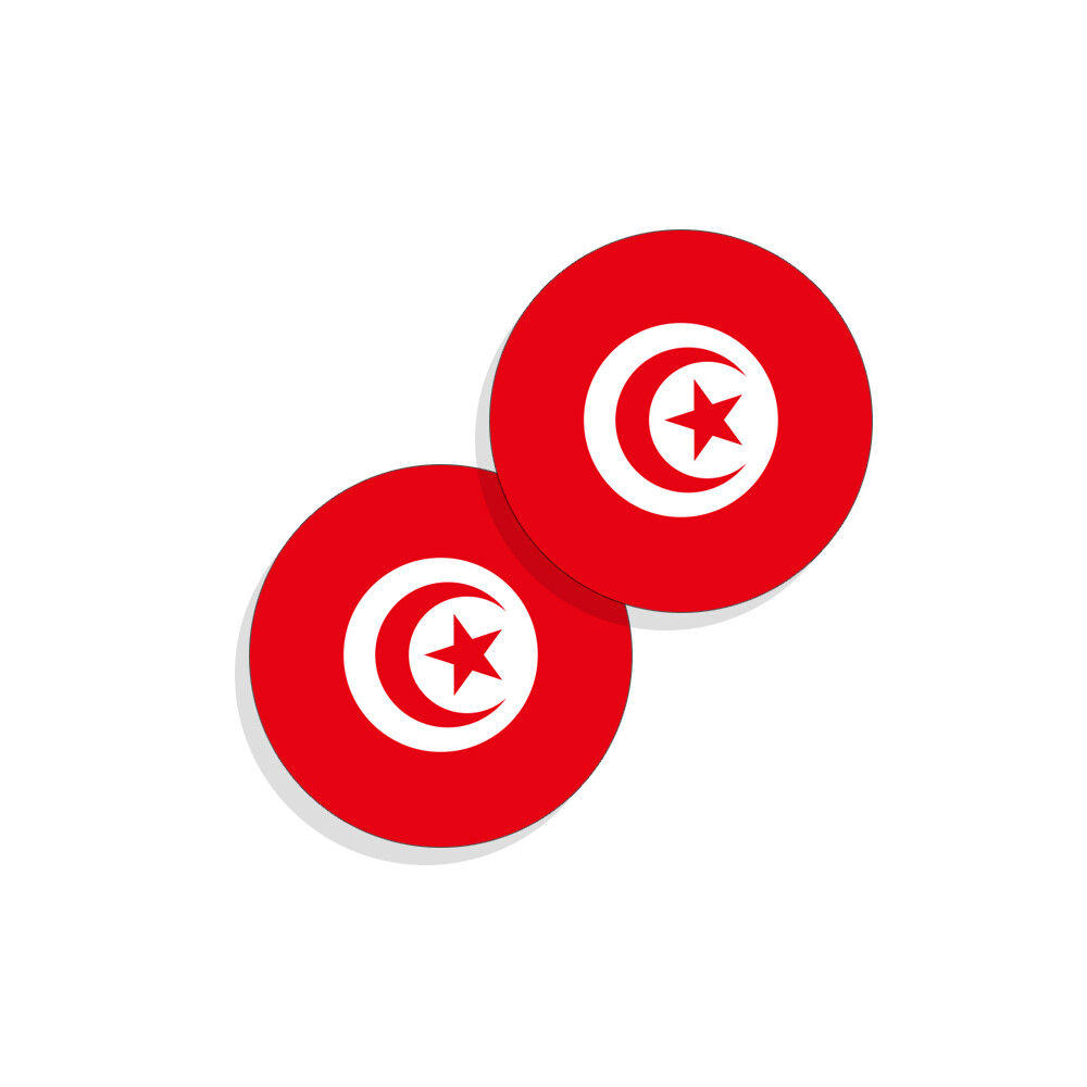 Tunisia Flag Stickers Flag Decals Round Indoor Outdoor Circles Tunisia 4 pack gallery