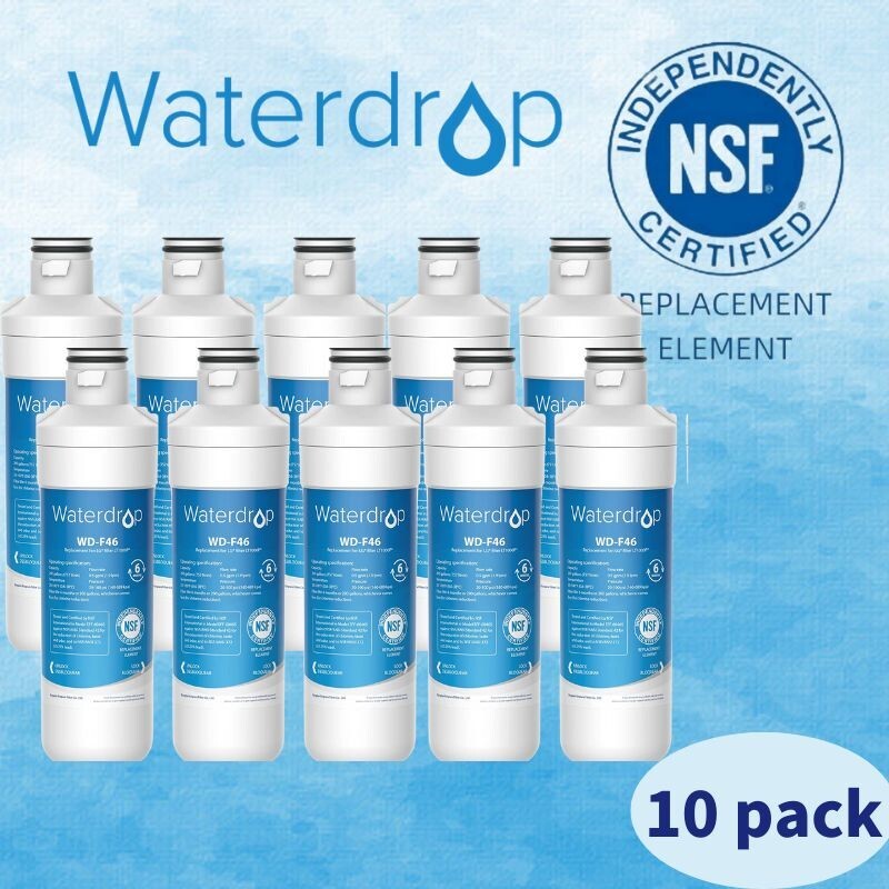 Waterdrop Refrigerator Water Filter, Replacement for LG® LT1000P®, Pack of 10 gallery