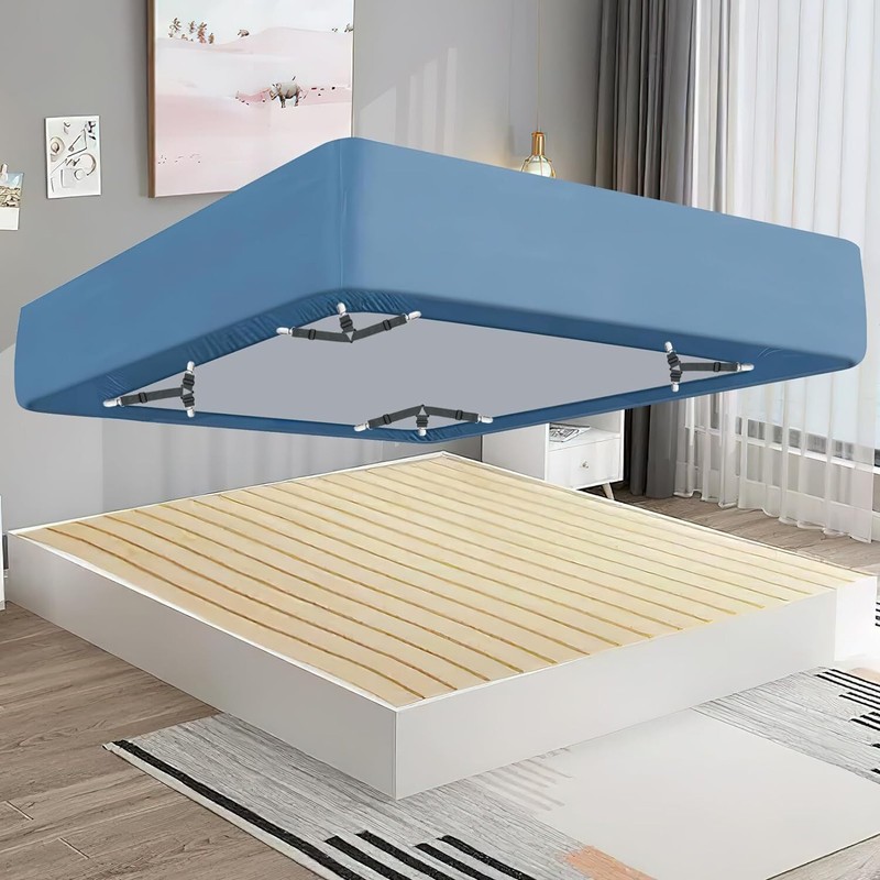 4Bed Sheet Fasteners Adjustable Elastic Suspenders Straps Mattress Covers Clips gallery