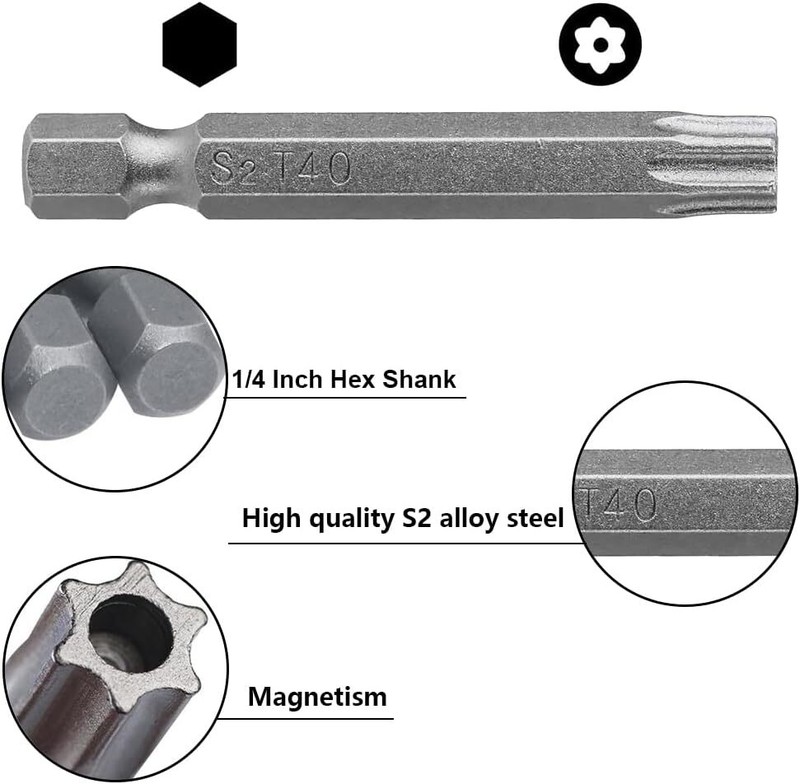 Security Torx Bit Set +Hex Key Allen Bit Set-For Power Drill & Impact Driver Lot gallery
