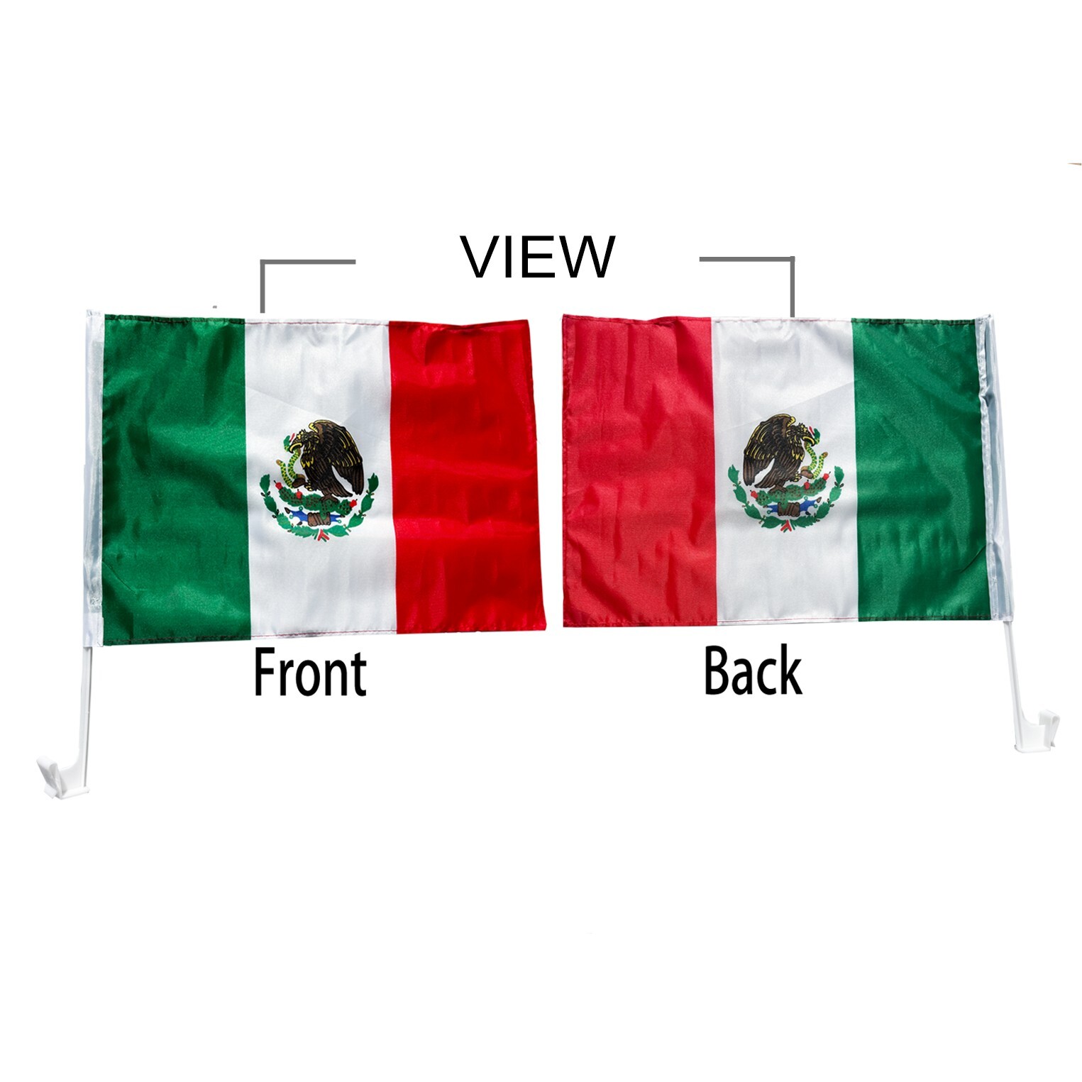 2 PACK MEXICO CAR AUTO DEALER SUPPLIES Window Clip On Flags Sale Flag gallery