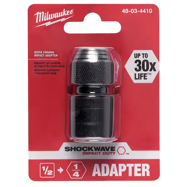 SHOCKWAVE 1/2 In. Square X 1/4 In. Hex Impact Adaptor gallery