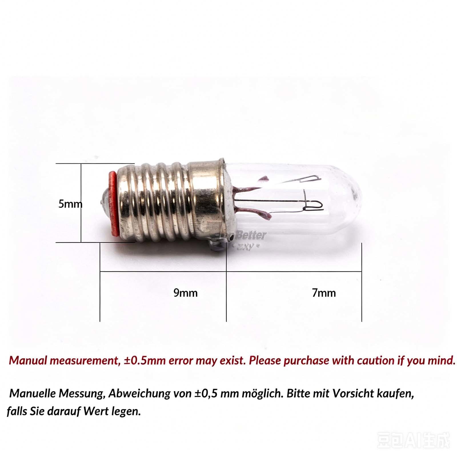 E5 Screw Lamp Miniature Signal Indicator Warning Light Bulb 1.5V - 24V 1-500pcs gallery