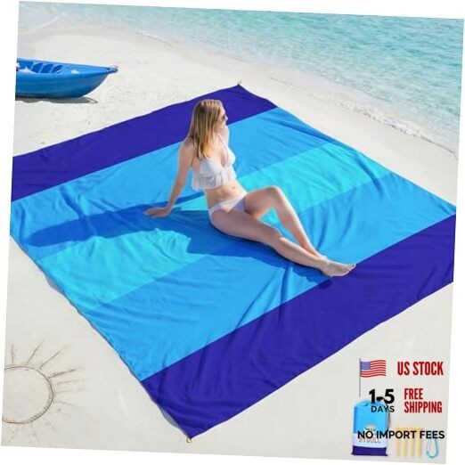 Beach Blanket Waterproof Sandproof Large Sand Free,78''X81''/10'X9' Oversized gallery