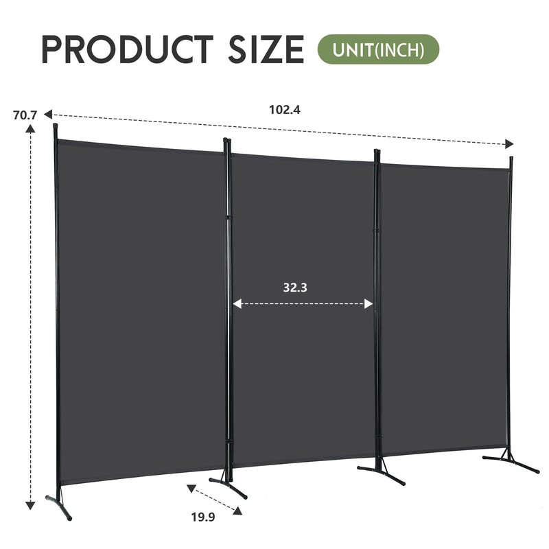 FDW 3-Panel Room Divider Privacy Screen, 6FT Portable Folding Partition with ... gallery