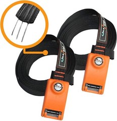 Locking Cargo Tie Down Strap 10Ft Black With Steel Core And Silicone Cover