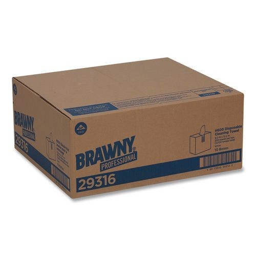 Brawny Professional Lightweight Disposable Shop Towels, 9.1x12.5, White, 200/Box gallery