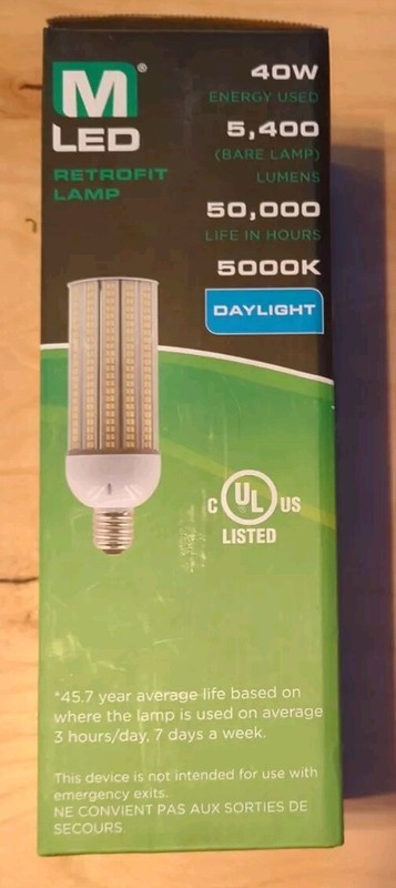 MaxLite 175w Replacement 40w LED 5000k Non-Dim Retrofit 5400 Lumen Par 26 NEW gallery