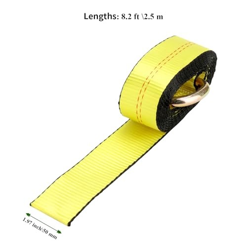6PCS 2 Inch x 8.2 Ft Lasso Tow Strap with D Ring, 10,000Lbs Load-Bearing Auto gallery