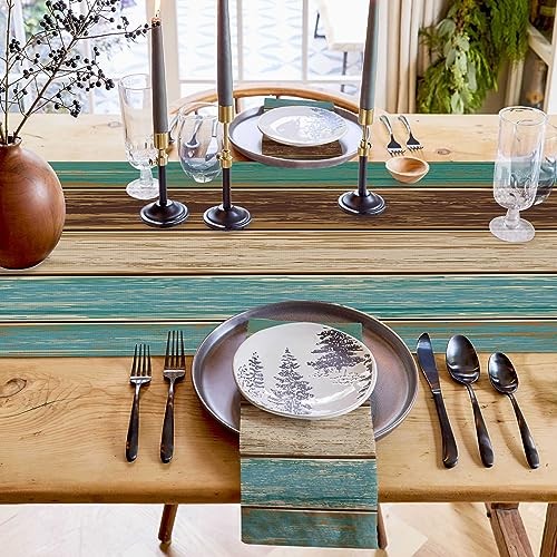 Table Runnerses Long, Teal Turquoise Green Brown 14X48 Inch Green&blue&brown gallery