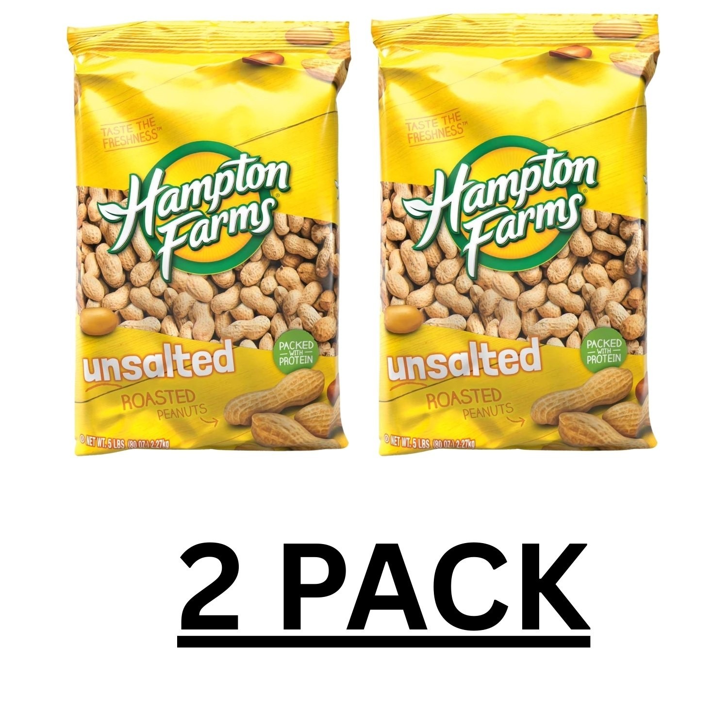 2 PACK - Hampton Farms Unsalted In-Shell Peanuts, Total 10 lbs Great Price gallery