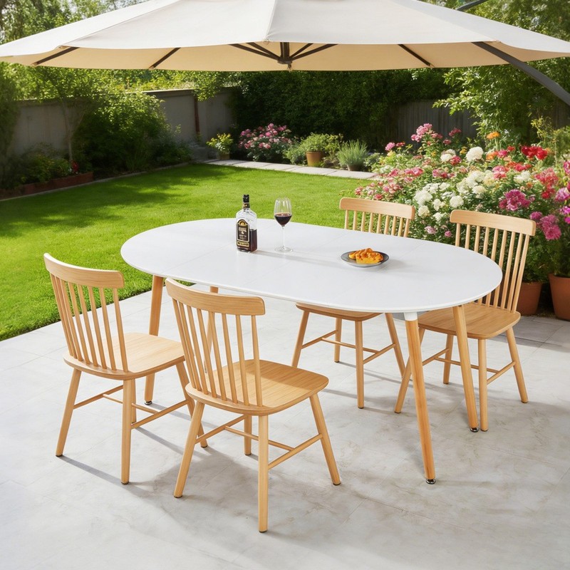 Extensible tableDINING TABLEOFFICE TABLECOFFEE TABLEwood leg100/140/180x100x75cm gallery