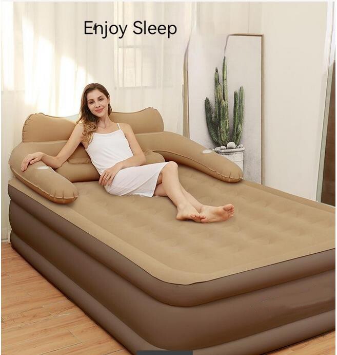 Inflatable High Raised Double King Size Air Bed Mattress with Pump & Pillow Set gallery