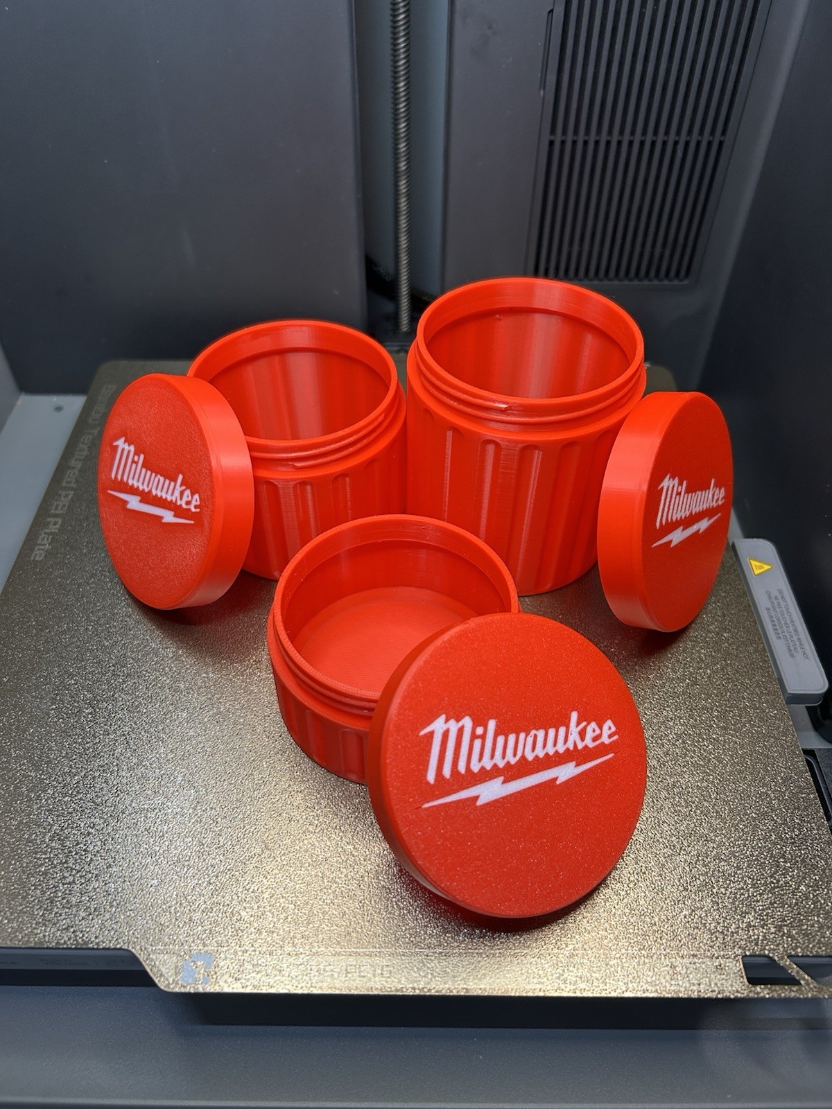 Milwaukee Container Set of 3 Sizes Threaded Screw & Parts Storage 3D Printed gallery