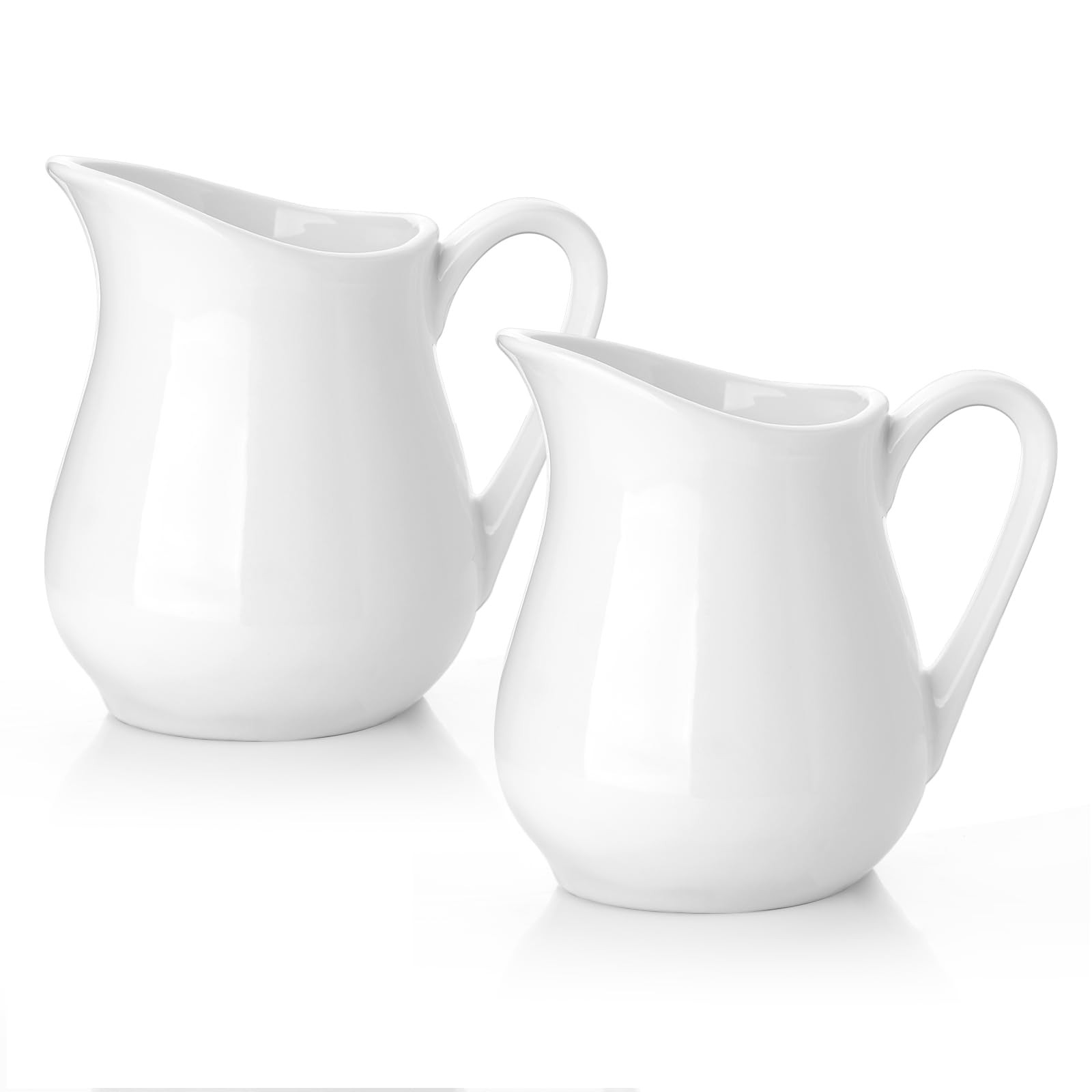 Nucookery Ceramic 4 Oz Creamer Pitcher Set, 2 Pack 4 Ounces, White gallery