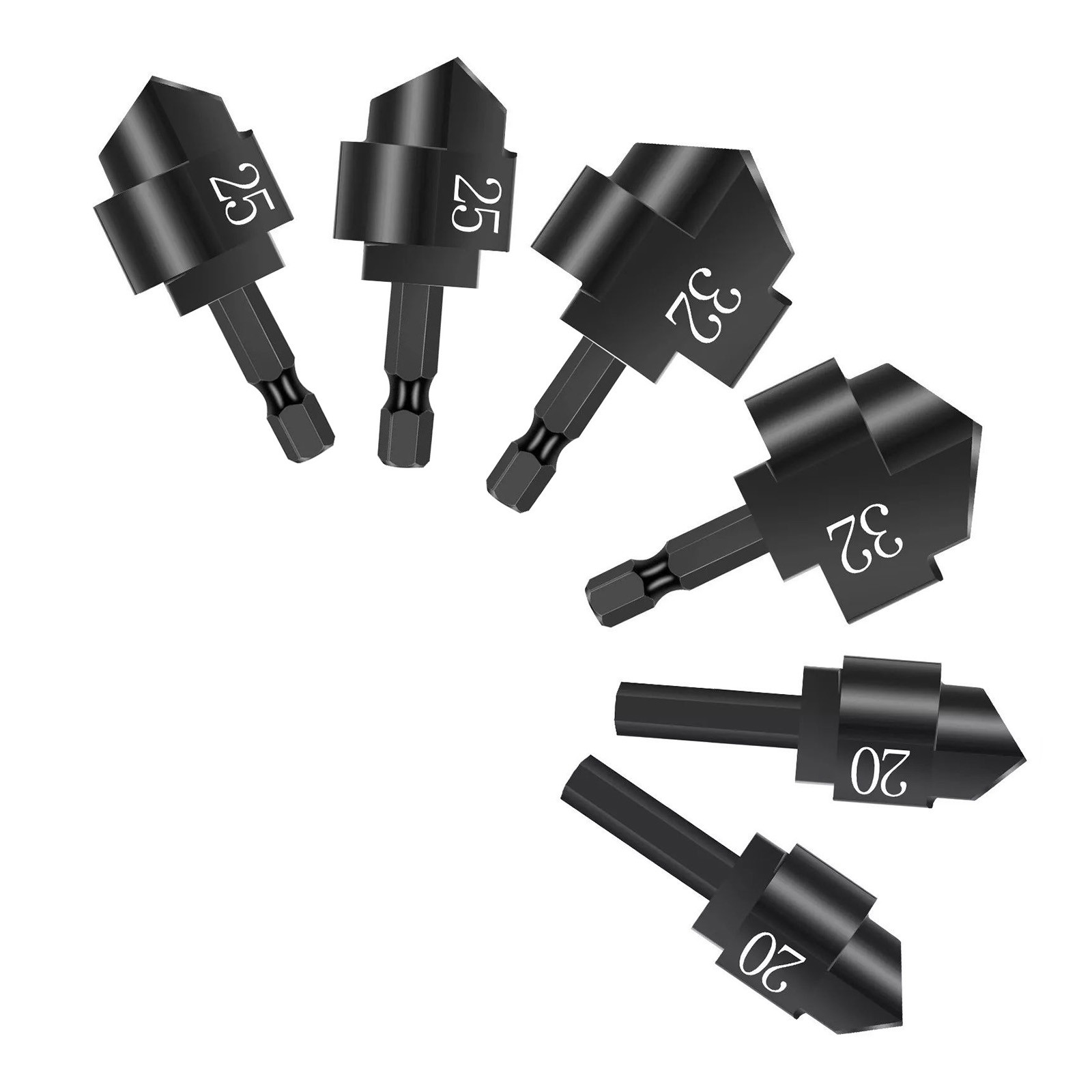 1/4" Hex Shank Design 6Pack PPR Lifting Stepped Drill 20mm/25mm/32mm Diameter gallery