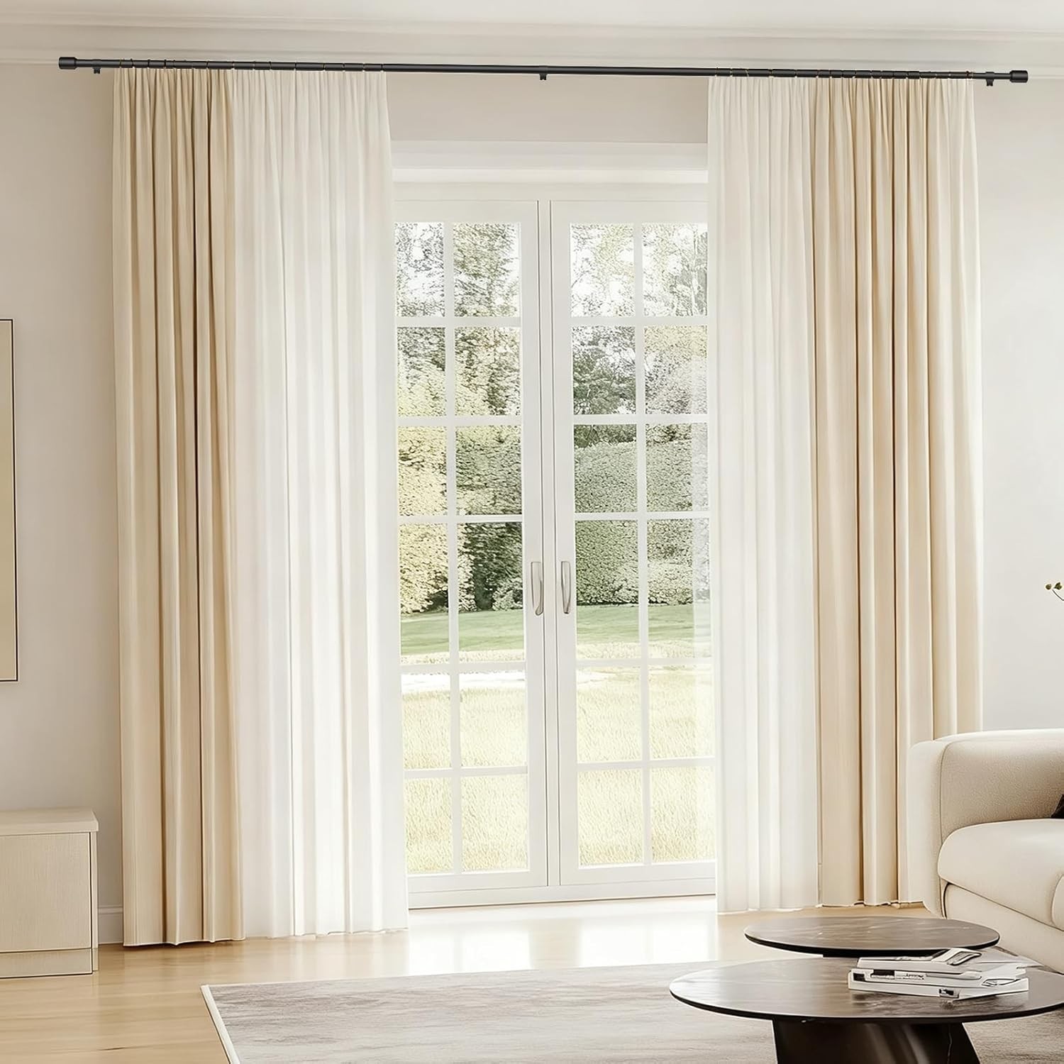 Adjustable Curtain Rod 30–90 Inch Heavy Duty Iron Black For Windows gallery