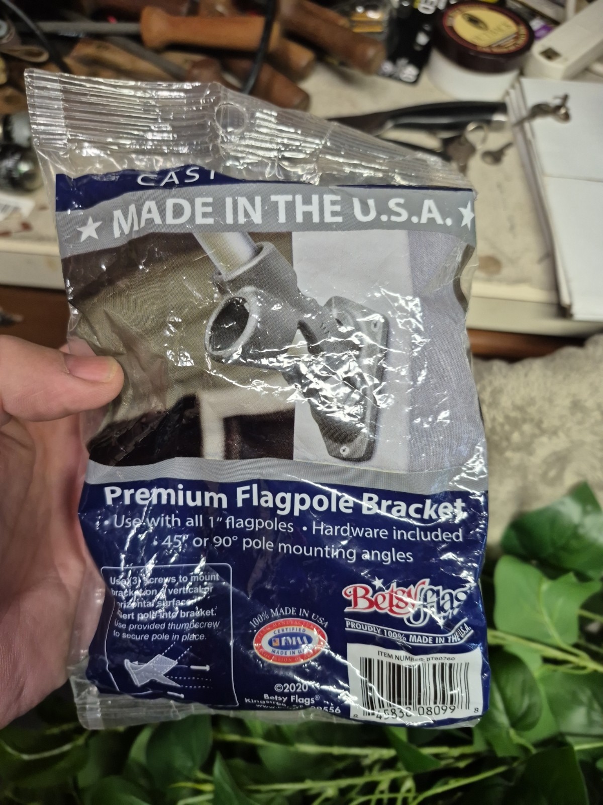 Betsy Flags 2 Position Cast Aluminum Premium Flagpole Bracket NEW Made in USA gallery