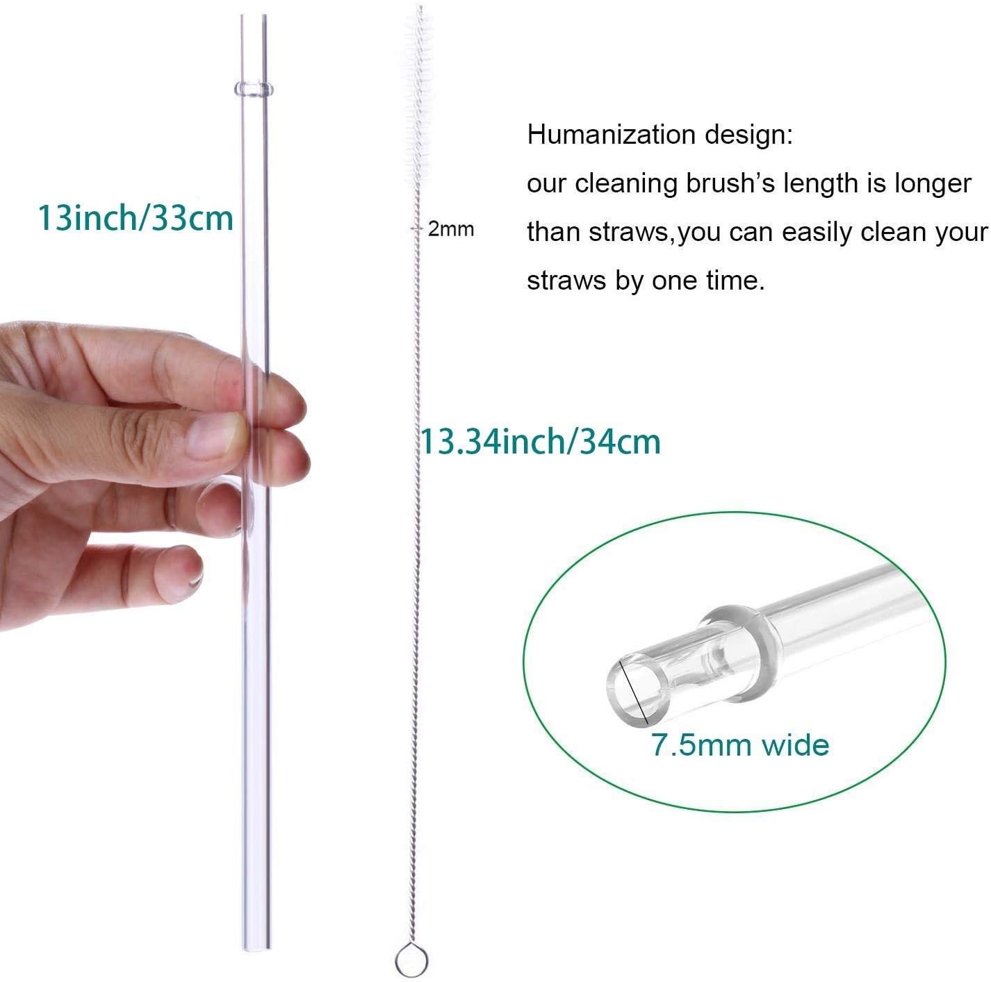 12 Pack 13 Inch Reusable Plastic Straws Tumbler Replacement Straws gallery