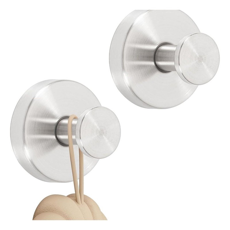 4 Pack Stainless Steel Suction Cup Hooks Heavy Duty No Drill Bathroom Towel Wall gallery