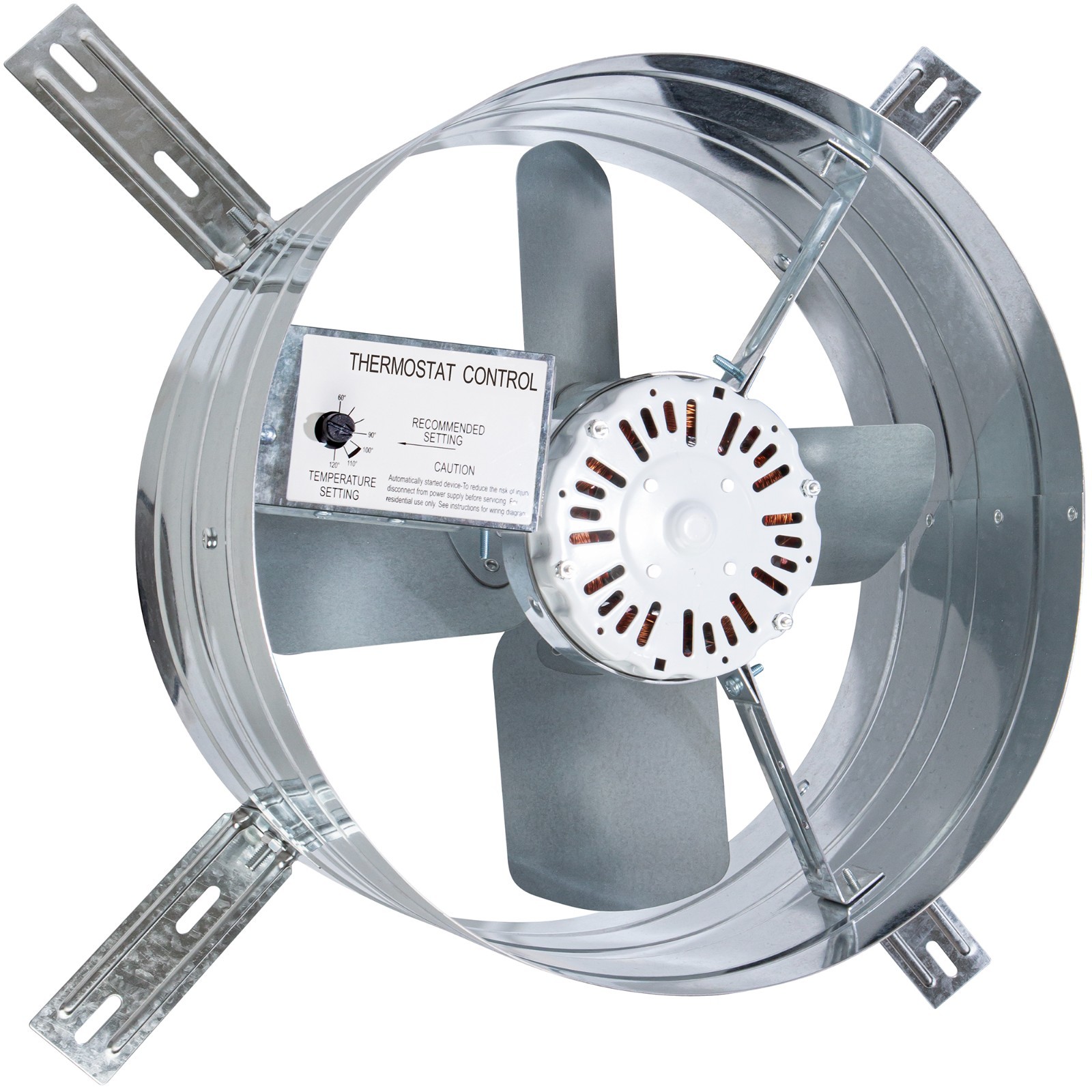 iLIVING Gable Mount Attic Fan, Adjustable Thermostat, 2339 CFM, Single Speed gallery