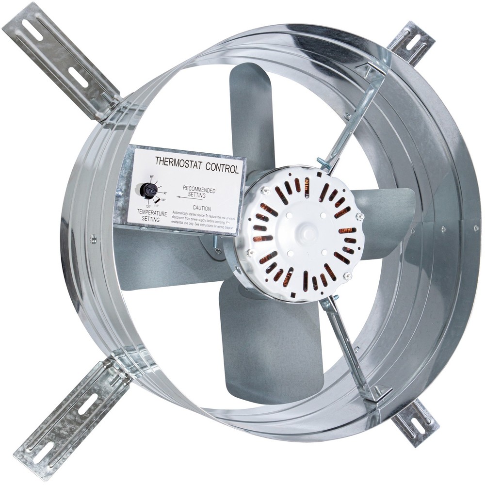 iLIVING Gable Mount Attic Fan, Adjustable Thermostat, 2339 CFM, Single Speed