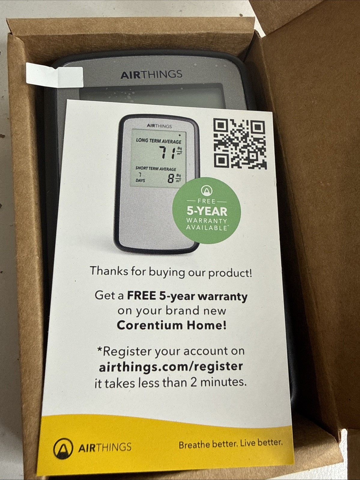 Airthings Corentium Home Digital Radon Gas Detector QRI gallery